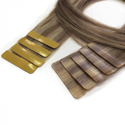 Extensiones Adhesivas de cabello natural 20 tiras - Colores Oscuros - 